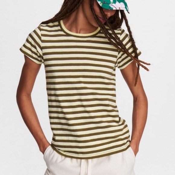 rag & bone Tops - Rag & Bone Slub Striped Tee